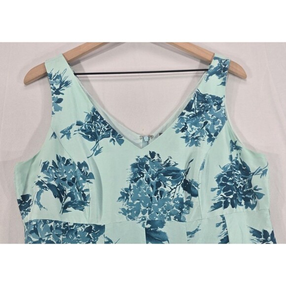Ann Taylor Womens Silk Dress Empire Waist Babydoll Floral Blue Fairy Y2K Size 10 - Picture 6 of 16